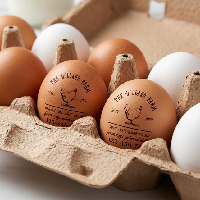 Rustic Family Farm Custom Egg Carton Self-inking Stamp (Creator Uploaded)