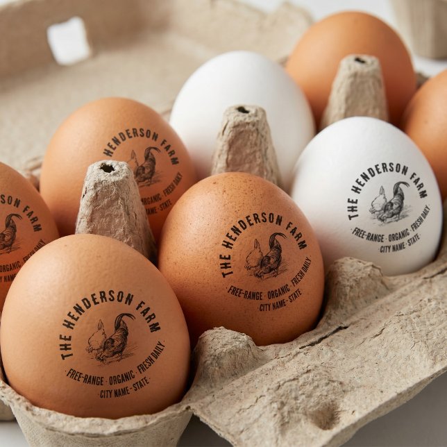 Rustic Family Farm Custom Egg Carton Self-inking Stamp (Creator Uploaded)