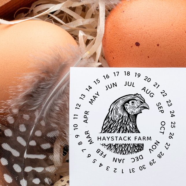 Rustic Family Farm Egg Carton Expiry Date Stamp (Creator Uploaded)