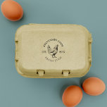 Rustic Family Farm Personalized Fresh Chicken Eggs Rubber Stamp<br><div class="desc">This stamp is the perfect addition to your family business. With your coop name and "fresh eggs" at the bottom, and a hen in the center, this stamp makes sure people know exactly what you're about and gives an extra personal touch to all your packaging. Click the "personalize this template"...</div>