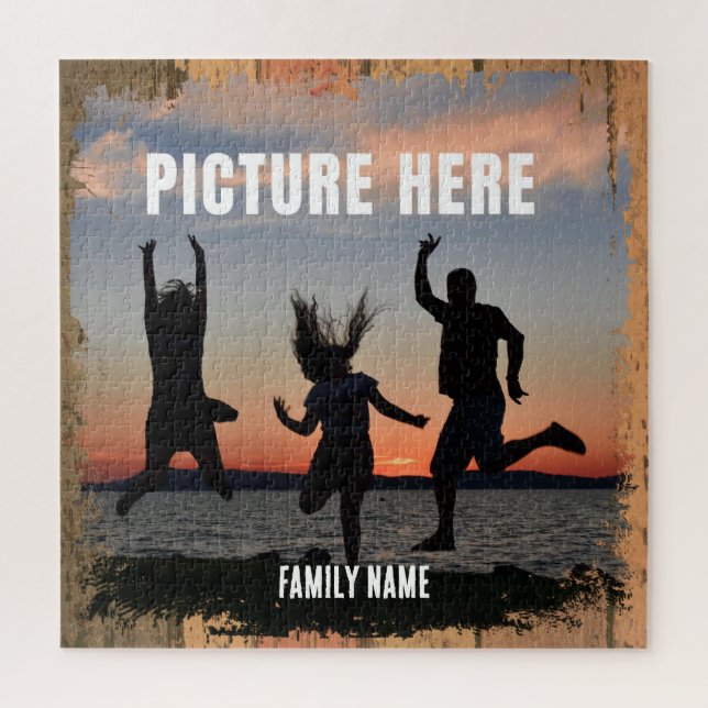 RUSTIC FAMILY HAPPY MOMENTS PHOTO MEMORIES JIGSAW PUZZLE (Vertical)