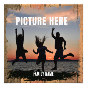 RUSTIC FAMILY HAPPY MOMENTS PHOTO MEMORIES PRINT