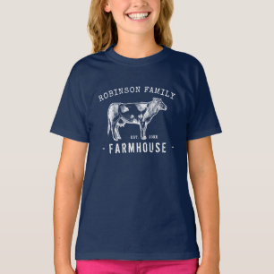 Rustic Family Name Farmhouse Dairy Milk Cow T-Shirt