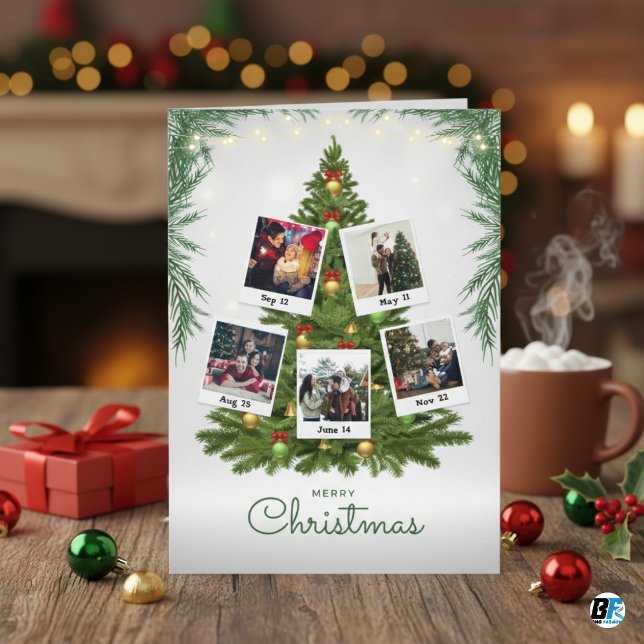 Rustic Family Photo Christmas Tree Farm Holiday Card (Creator Uploaded)