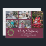 Rustic family photo collage Merry Christmas Holiday Card<br><div class="desc">Rustic family photo collage,  watercolor berries,   Merry Christmas card.
Send your friends and family Christmas wishes with this very personal Christmas card.
You can add your own photos,  add your text and names.</div>
