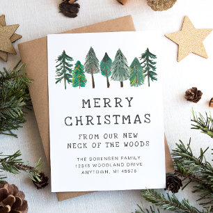 Rustic Family Photo Merry Christmas Moving Announcement