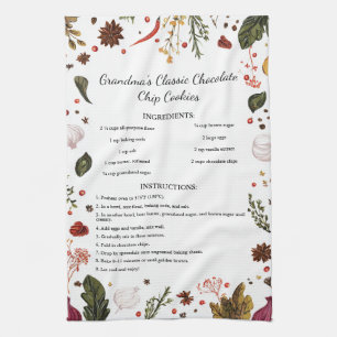Rustic Family Recipe Keepsake Art Tea Towel