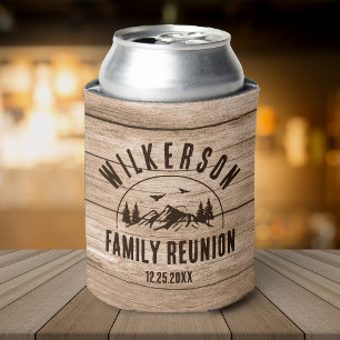 Rustic Family Reunion Cabin Woods Retro- Can Cooler