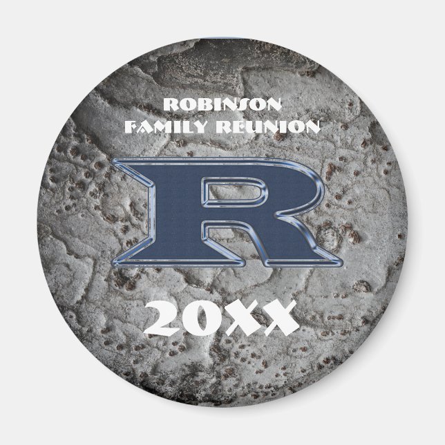 Rustic Family Reunion Keepsake Letter R Monogram Magnet (Front)