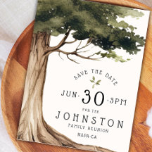 Rustic Family Reunion Party Save the Date Tree 