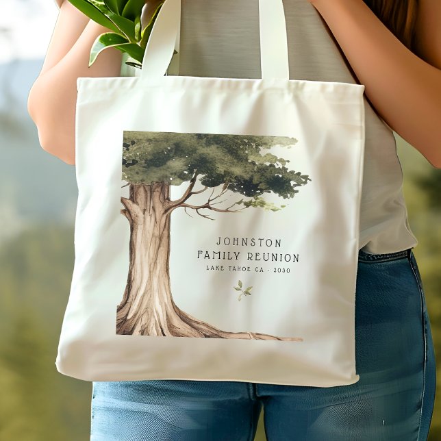 Rustic Family Reunion Party Vintage Tree Tote Bag (Creator Uploaded)