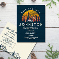 Rustic Family Reunion Save the Date Retro Sunset