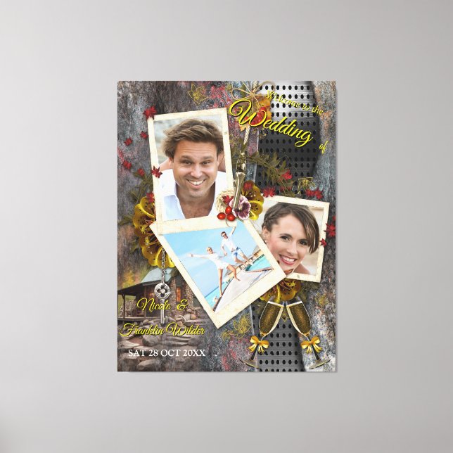 Rustic Family Stone Cabin Canvas Print (Front)