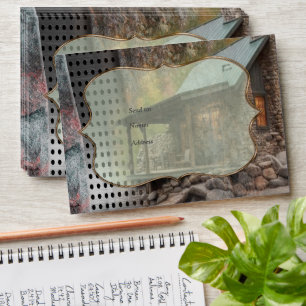 Rustic Family Stone Cabin Envelope