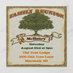 Rustic Family Tree Reunion Invitation