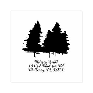 Rustic Family Trees Return Address Rubber Stamp