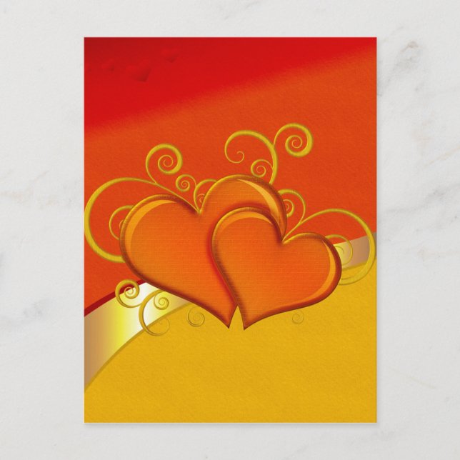 Rustic Fancy Hearts Postcard (Front)