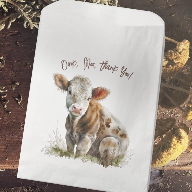Rustic Farm Animal Cow  Favour Bags (Creator Uploaded)