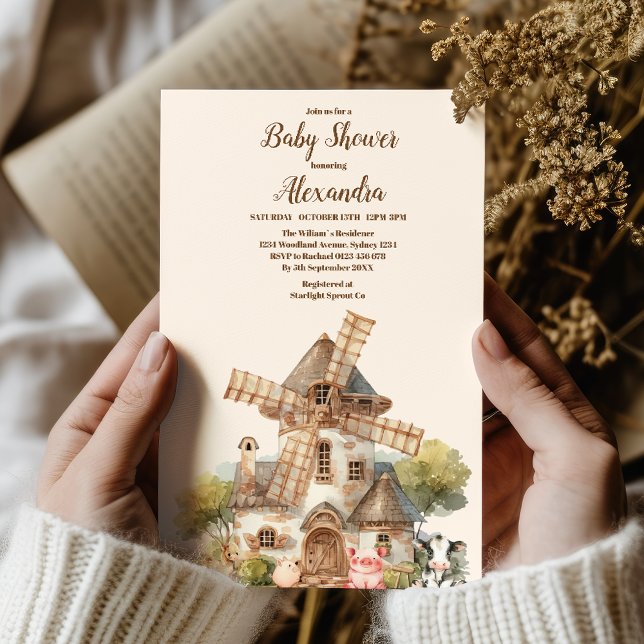 Rustic Farm Animal Gender Neutral Baby Shower Invitation (Creator Uploaded)