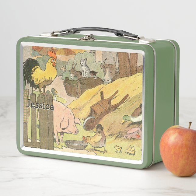 Rustic Farm Animals Metal Lunch Box (In Situ)
