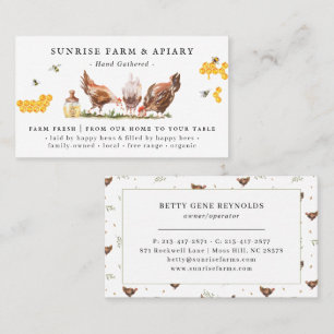 Rustic Farm & Apiary Free Range Eggs & Honey Business Card