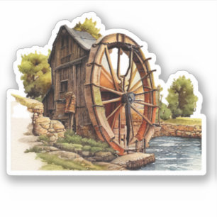 Rustic Farm Barn Wheel Custom-Cut Vinyl Sticker