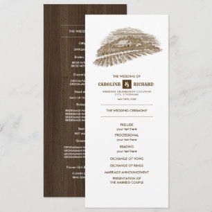 Rustic Farm, Barn Wood Wedding Program Programme