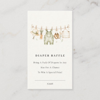 Rustic Farm Clothesline Diaper Raffle Baby Shower Enclosure Card