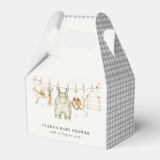 Rustic Farm Clothesline Watercolor Baby Shower Favour Box