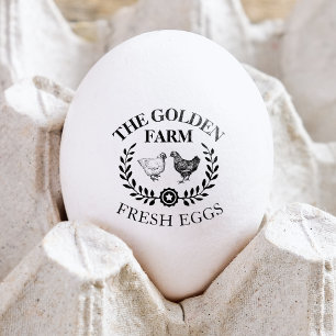 Rustic Farm Fresh Eggs Business Rubber Stamp