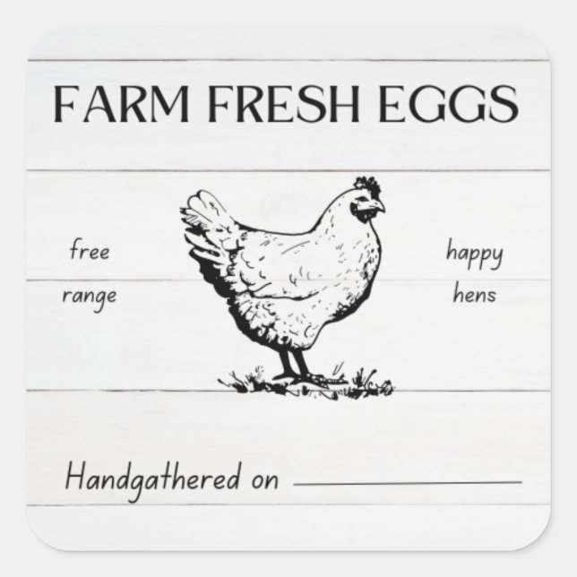Rustic Farm Fresh Eggs sticker (Front)