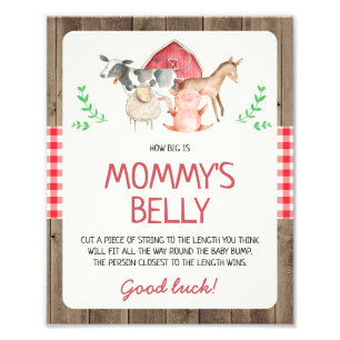 Rustic Farm How Big Is Mummy's Belly Sign
