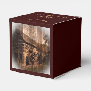 rustic farm old barn country mill wedding favour box
