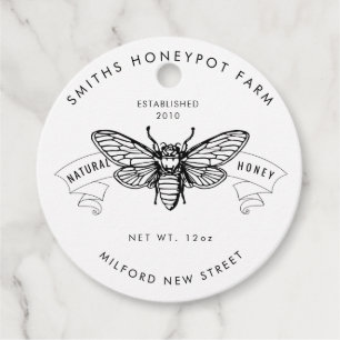 Rustic Farm shop honey jar label small business