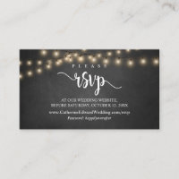 Rustic Farm Wood, String Lights, RSVP respond Encl