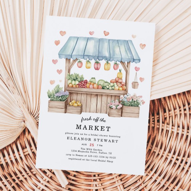 Rustic Farmers Fresh Off The Market Bridal Shower Invitation (Creator Uploaded)