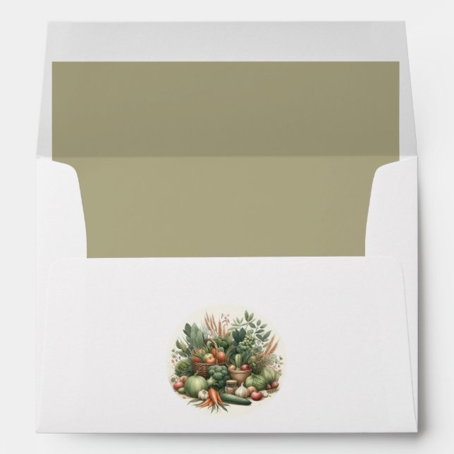 Rustic Farmers Market Baby Shower Envelope (Back (Bottom))
