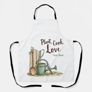 Rustic Farmhouse Apron with Garden Tools Design