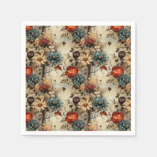 Rustic Farmhouse Autumn Pumpkin Floral Napkin