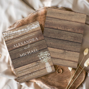 Rustic Farmhouse Baby's Breath Jar Wedding