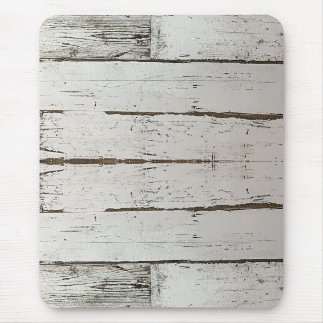 rustic farmhouse barn beige grey white wood grain mouse pad (Front)