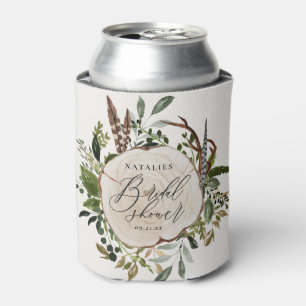 Rustic farmhouse barn botanical bridal shower can cooler