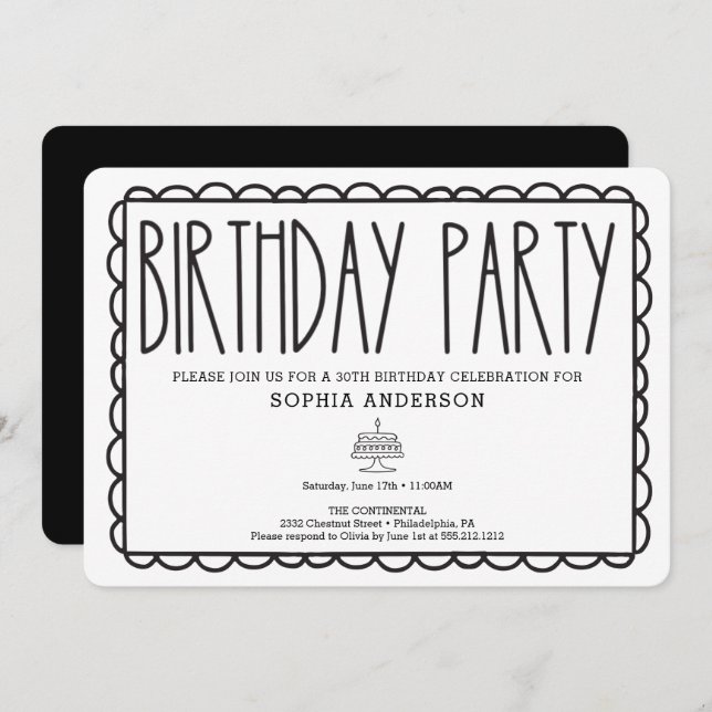 Rustic Farmhouse Birthday Party Invitation (Front/Back)