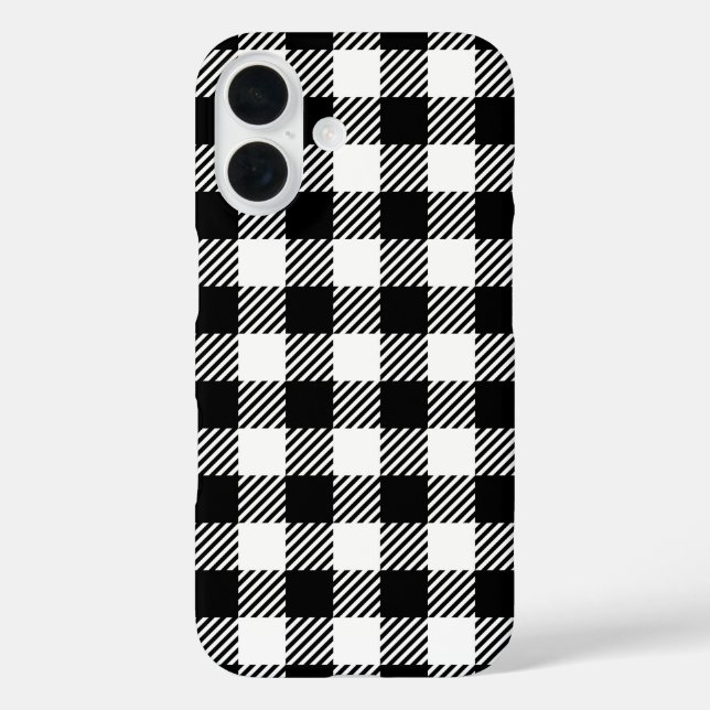 Rustic Farmhouse Black & White Checkered Case-Mate iPhone Case (Back)
