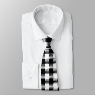 Rustic Farmhouse Black & White Checkered Tie