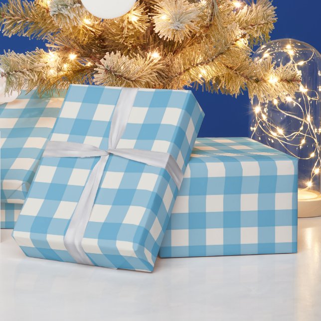 Rustic Farmhouse Blue & Cream Wrapping Paper (Holidays)