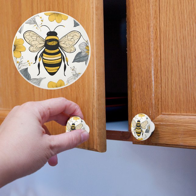 Rustic Farmhouse Bumble Bee Ceramic Knob (Creator Uploaded)