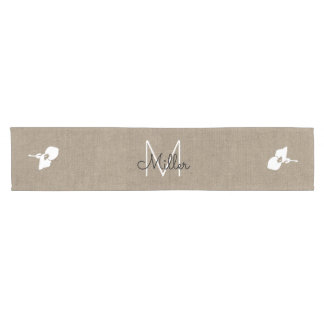 Rustic Farmhouse Burlap Linen Seedling Plant Short Table Runner