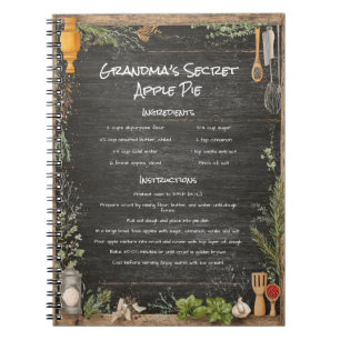 Rustic Farmhouse Chalkboard Recipe Journal