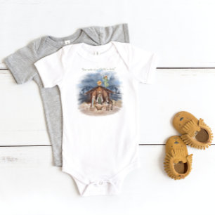 Rustic Farmhouse Christmas Traditional Nativity Baby Bodysuit